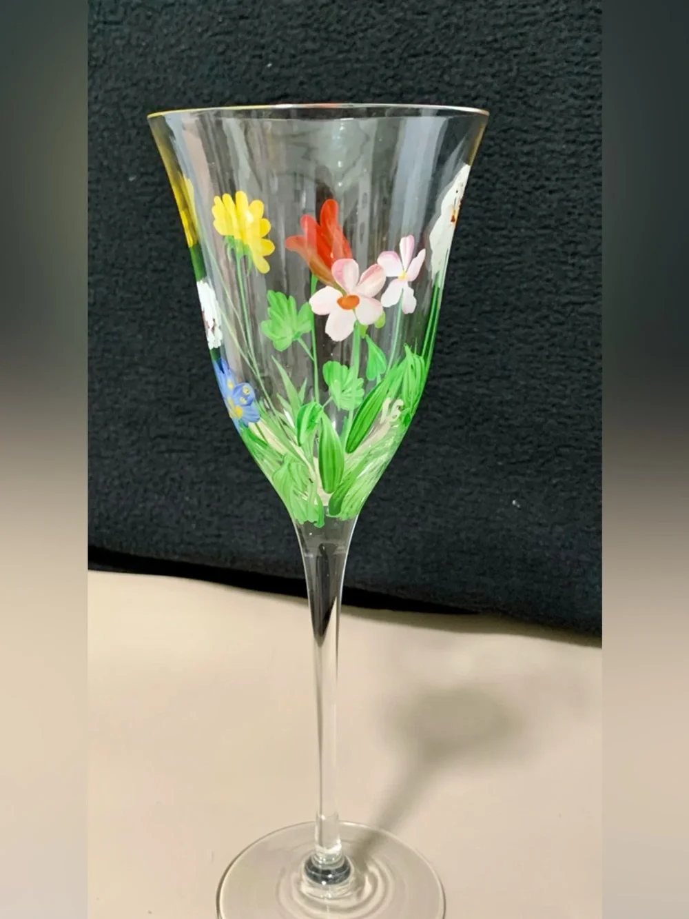 🔍 (2) Royal Danube RDZ19 Hand-Painted Floral Water Goblets • Signed I.G.